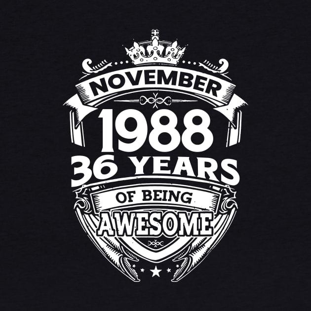 November 1988 36 Years Of Being Awesome 36th Birthday by Hsieh Claretta Art